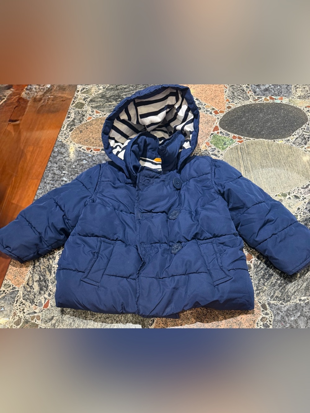 Baby gap Navy Blue Hooded Puffer Jacket-18-24 months